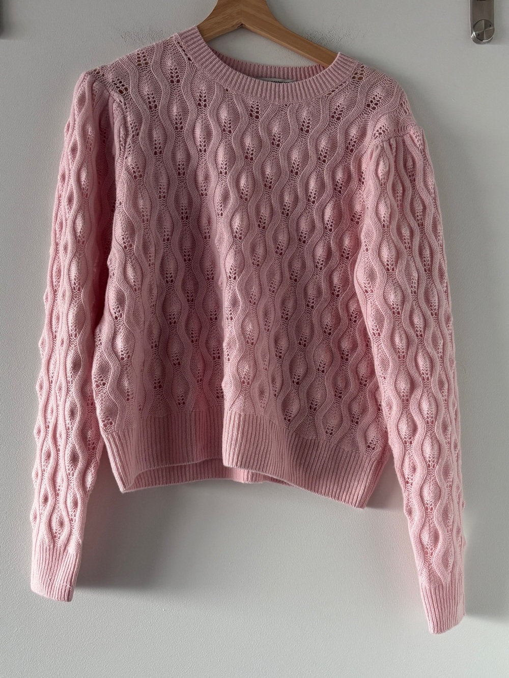 Autumn Cashmere Pink Open Knit Sweater